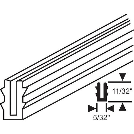 Strybuc Gray Vinyl Glazing Channel 67-6